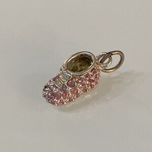 Pink Crystal Baby Shoe Charm